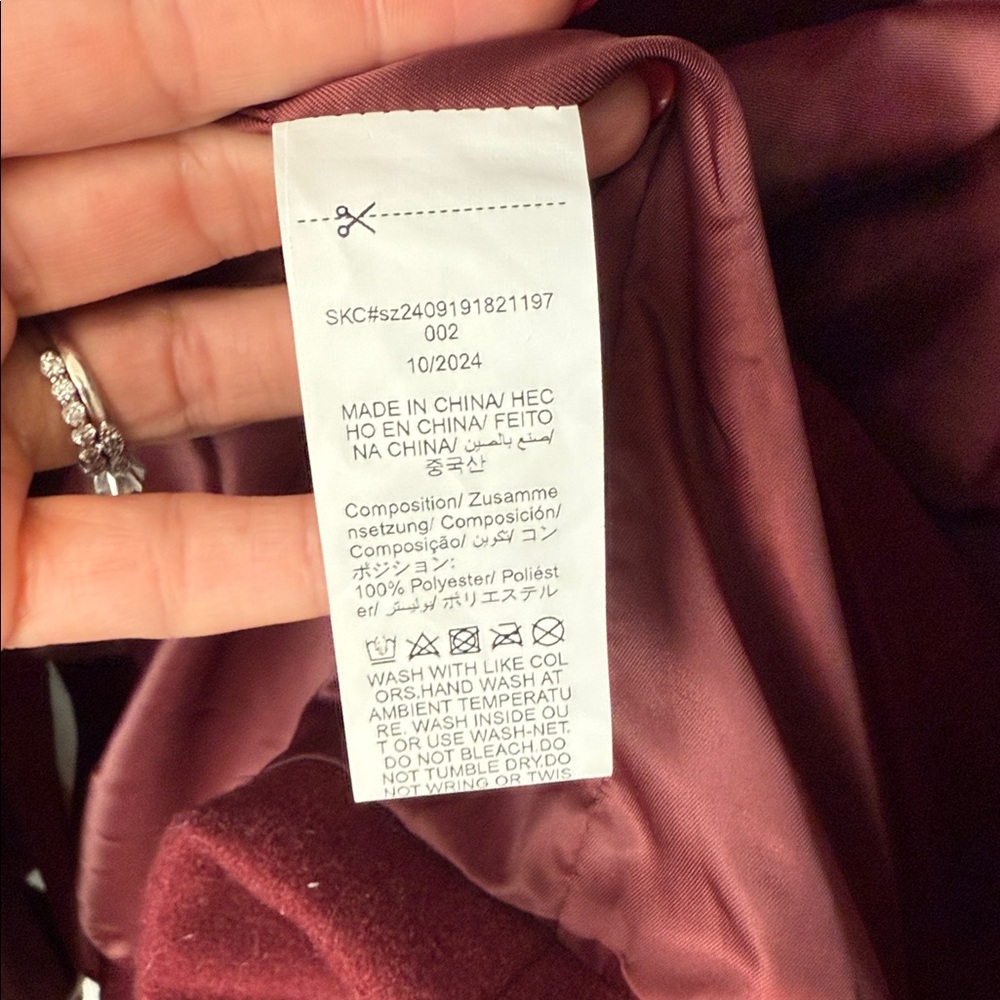 Anwesta Elegant Burgundy Felt Women's Coat Sz 4 NWT - Picture 8 of 12